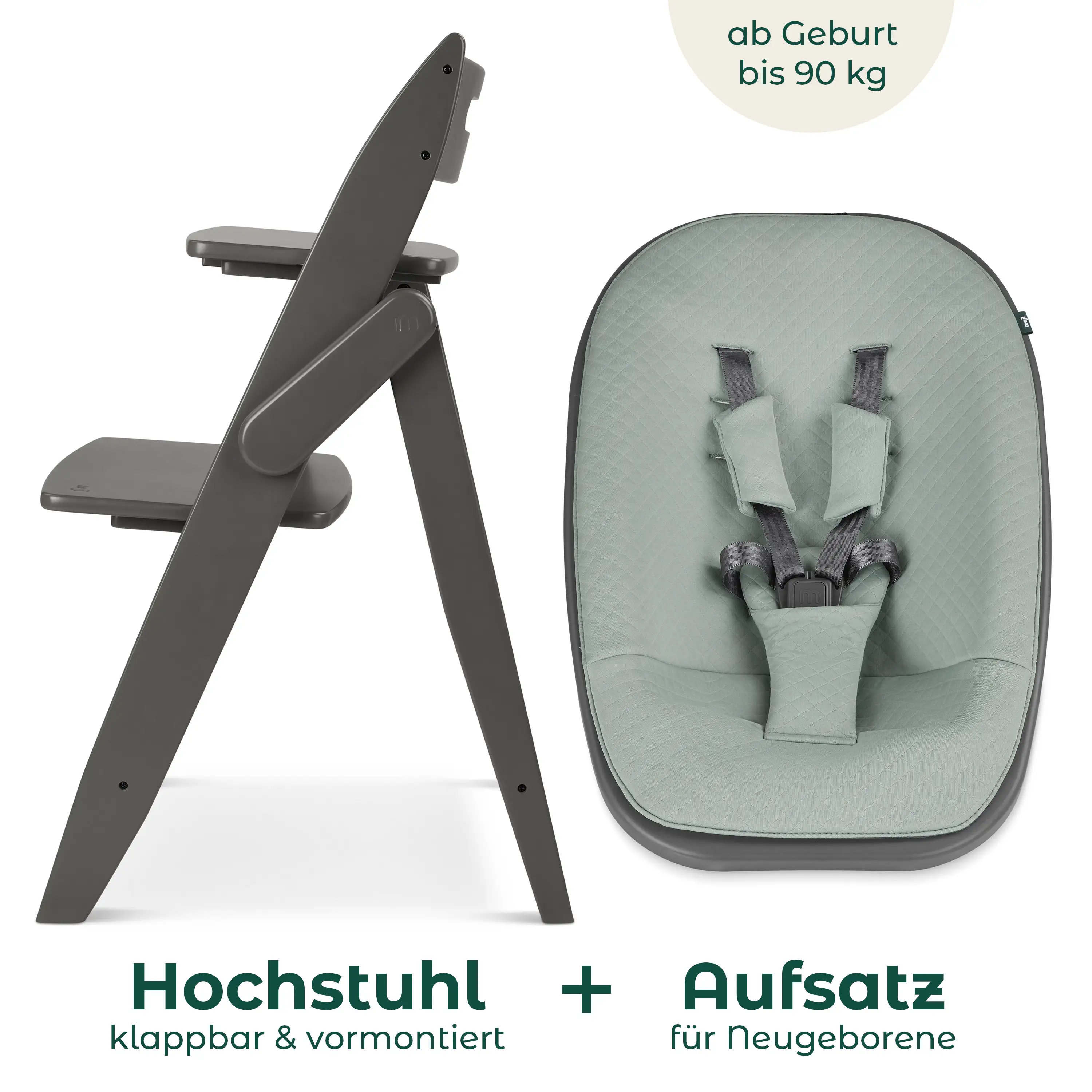 Hochstuhl Yippy 2in1 Newborn Set Plain - Cloud Mint Hochstuhl Yippy 2in1 Newborn Set Plain - Cloud Mint