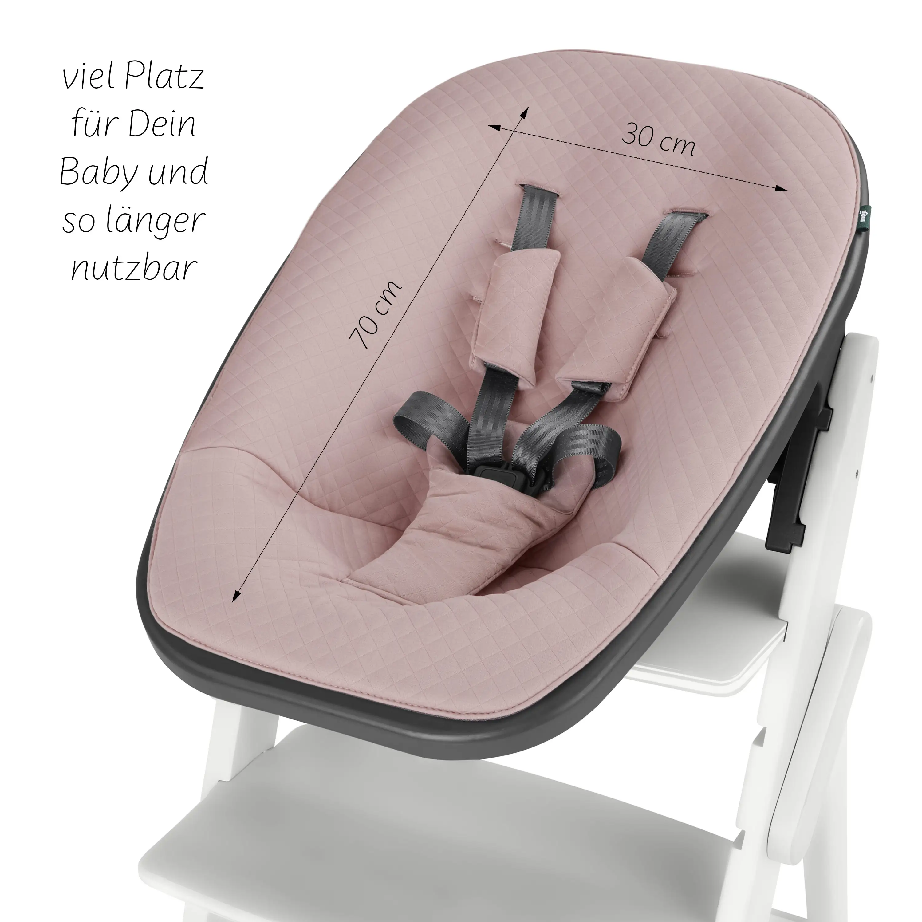 Hochstuhl Yippy All in One Set Plain 5-tlg. - Snow Rose Gold