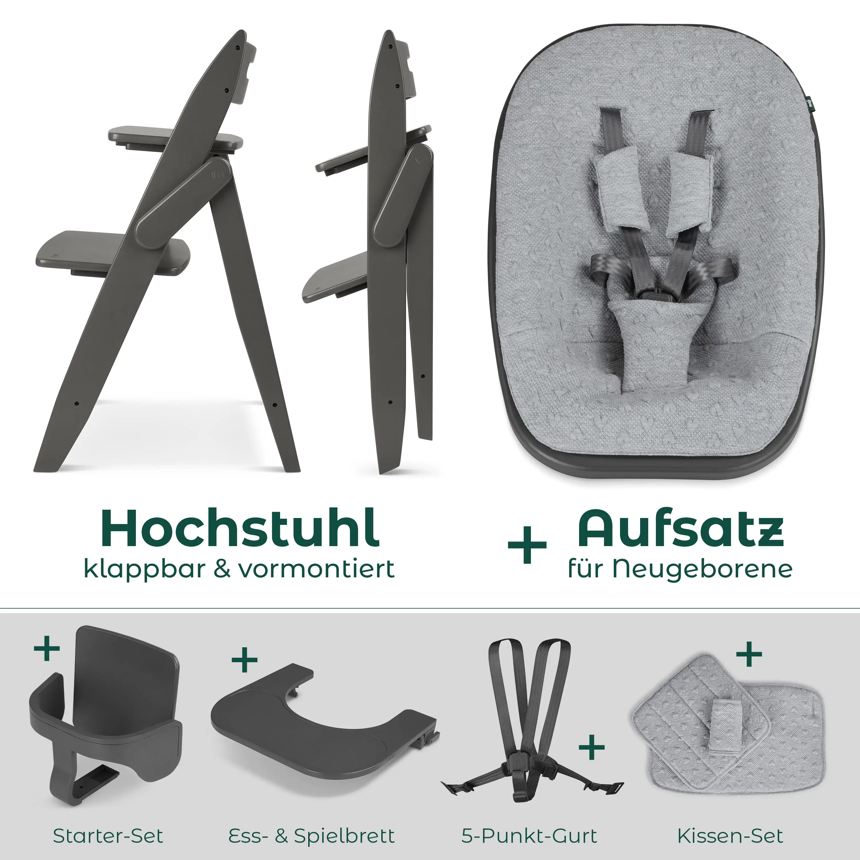 Hochstuhl Yippy All in One Set Plain - Cloud Heart
