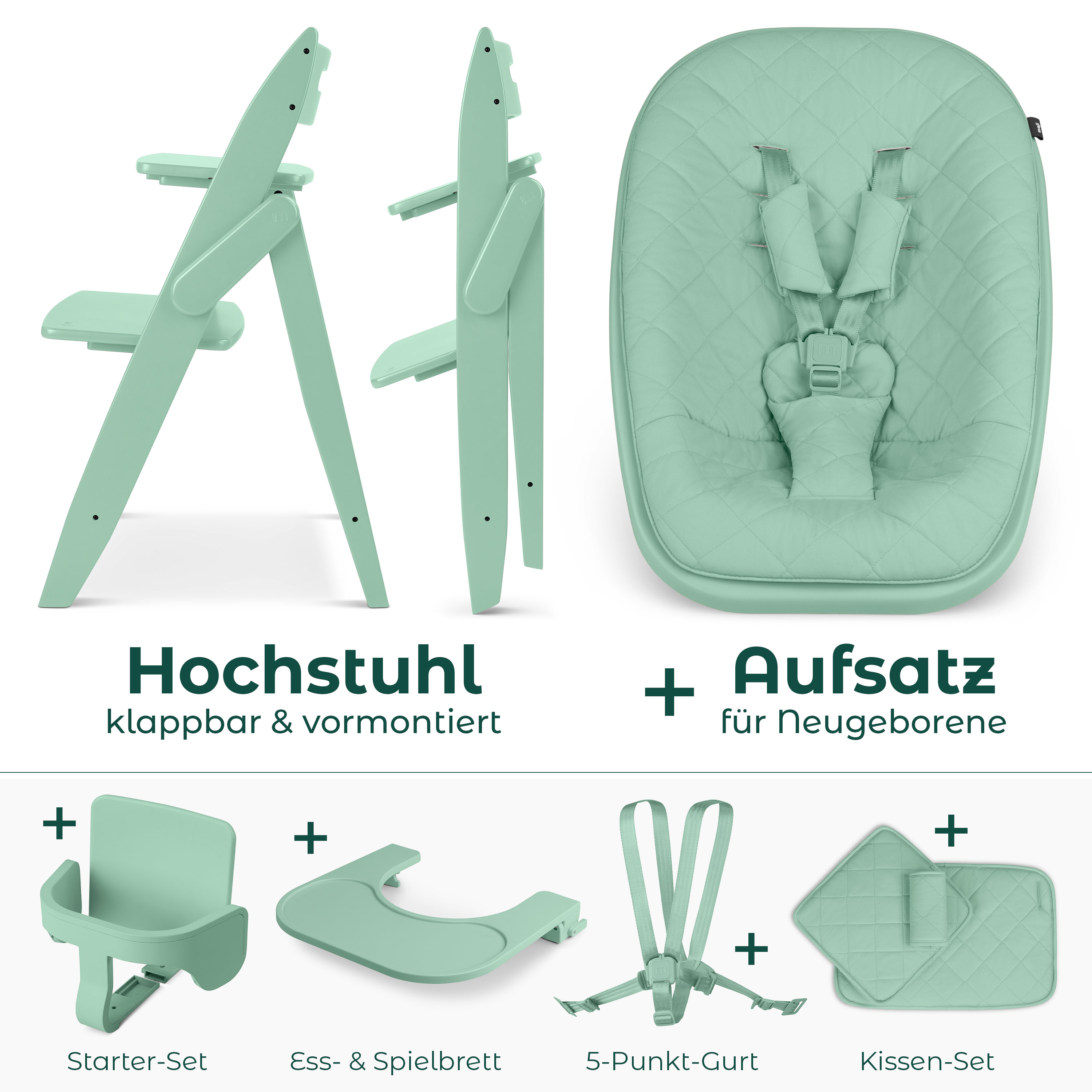 Hochstuhl Yippy All in One Set Plain - Mint Hochstuhl Yippy All in One Set Plain - Mint