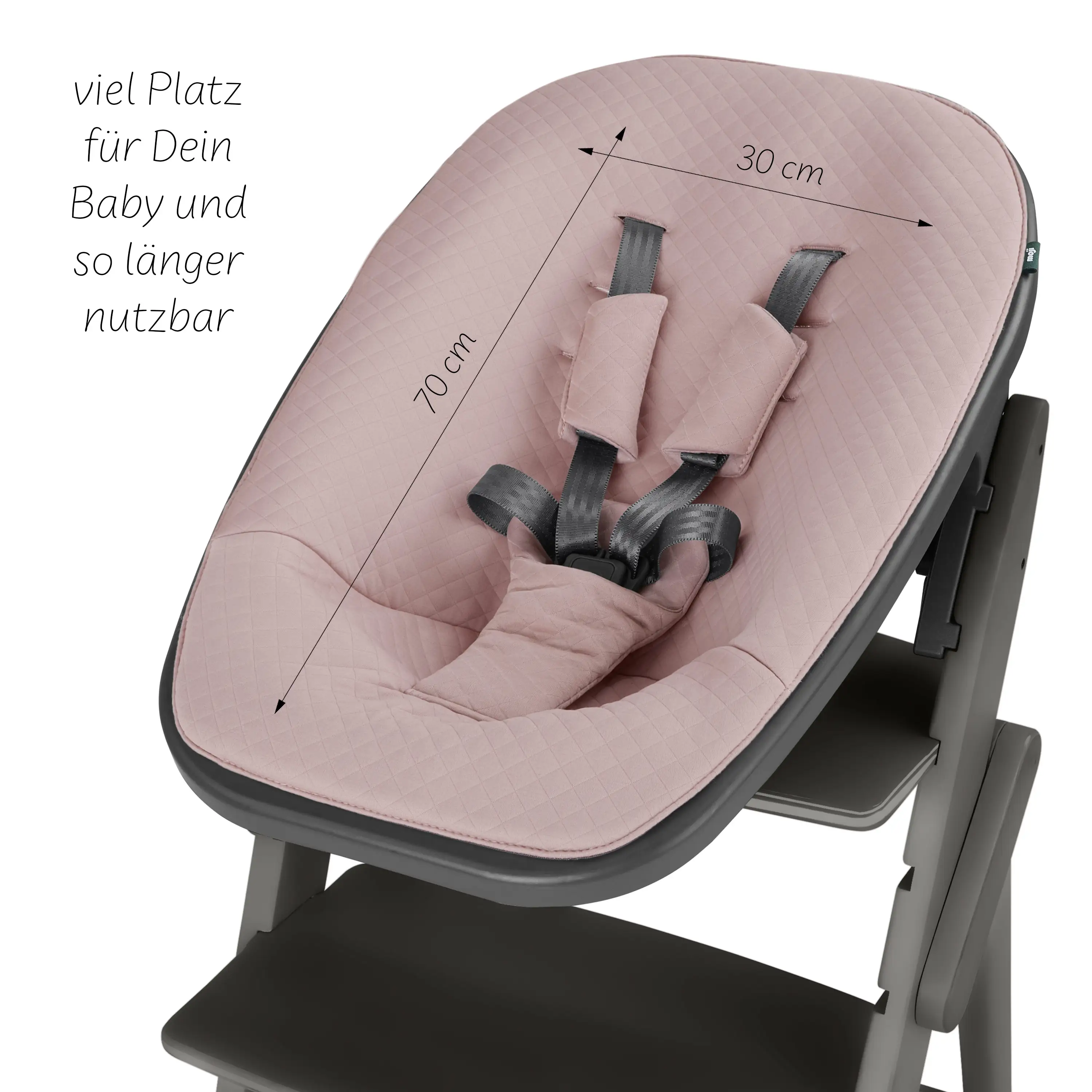 Hochstuhl Yippy All in One Set Plain - Cloud Rose Gold